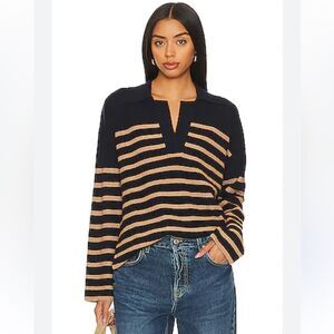 Rails Harris Sweater Camel Navy Stripe